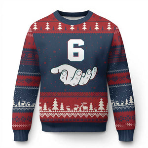 Number 6 Ugly Christmas Sweater Matching 67 Meme Costume 6th Birthday 6 Years TS10 Navy Red Print Your Wear