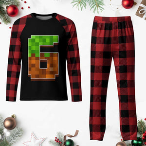 Number 6 Plaid Pajama Set Game Matching 67 Meme Costume 6th Birthday 6 Years TS10 Buffalo Plaid Print Your Wear