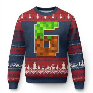 Number 6 Ugly Christmas Sweater Game Matching 67 Meme Costume 6th Birthday 6 Years TS10 Navy Red Print Your Wear