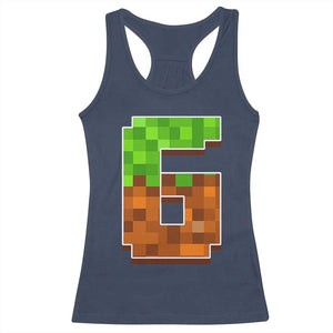 Number 6 Racerback Tank Top Game Matching 67 Meme Costume 6th Birthday 6 Years TS10 Navy Print Your Wear