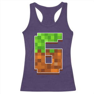 Number 6 Racerback Tank Top Game Matching 67 Meme Costume 6th Birthday 6 Years TS10 Purple Print Your Wear
