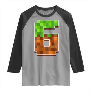 Number 6 Raglan Shirt Game Matching 67 Meme Costume 6th Birthday 6 Years TS10 Sport Gray Black Print Your Wear