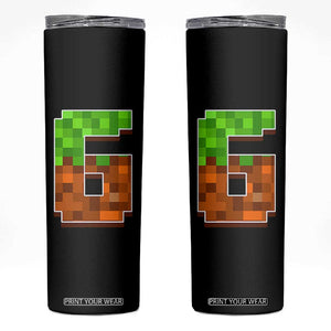 Number 6 Skinny Tumbler Game Matching 67 Meme Costume 6th Birthday 6 Years TS10 Black Print Your Wear