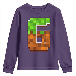 Number 6 Youth Sweatshirt Game Matching 67 Meme Costume 6th Birthday 6 Years TS10 Purple Print Your Wear