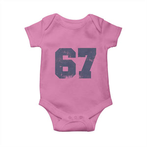 Number 67 Baby Onesie Numbered Uniform Sports Jersey Team 67th Birthday TS10 Azalea Print Your Wear