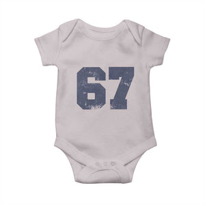 Number 67 Baby Onesie Numbered Uniform Sports Jersey Team 67th Birthday TS10 Ice Gray Print Your Wear
