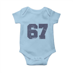Number 67 Baby Onesie Numbered Uniform Sports Jersey Team 67th Birthday TS10 Light Blue Print Your Wear