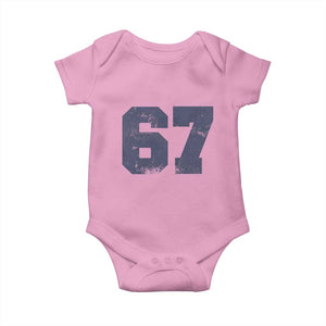 Number 67 Baby Onesie Numbered Uniform Sports Jersey Team 67th Birthday TS10 Light Pink Print Your Wear