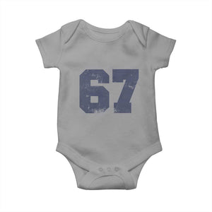 Number 67 Baby Onesie Numbered Uniform Sports Jersey Team 67th Birthday TS10 Sport Gray Print Your Wear
