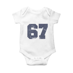 Number 67 Baby Onesie Numbered Uniform Sports Jersey Team 67th Birthday TS10 White Print Your Wear