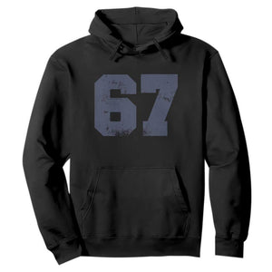 Number 67 Hoodie Numbered Uniform Sports Jersey Team 67th Birthday TS10 Black Print Your Wear