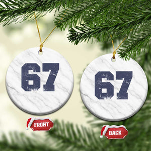 Number 67 Ceramic Ornament Numbered Uniform Sports Jersey Team 67th Birthday TS10 1pc White Marble Print Your Wear