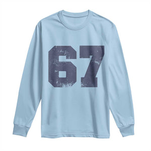 Number 67 Long Sleeve Shirt Numbered Uniform Sports Jersey Team 67th Birthday TS10 Light Blue Print Your Wear