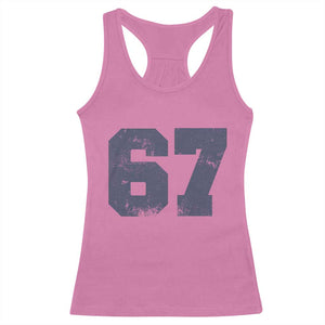 Number 67 Racerback Tank Top Numbered Uniform Sports Jersey Team 67th Birthday TS10 Azalea Print Your Wear