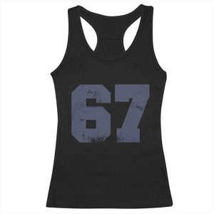 Number 67 Racerback Tank Top Numbered Uniform Sports Jersey Team 67th Birthday TS10 Black Print Your Wear