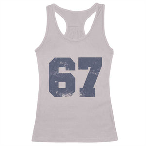 Number 67 Racerback Tank Top Numbered Uniform Sports Jersey Team 67th Birthday TS10 Ice Gray Print Your Wear