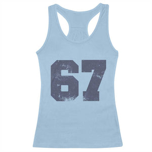Number 67 Racerback Tank Top Numbered Uniform Sports Jersey Team 67th Birthday TS10 Light Blue Print Your Wear