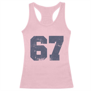 Number 67 Racerback Tank Top Numbered Uniform Sports Jersey Team 67th Birthday TS10 Light Pink Print Your Wear