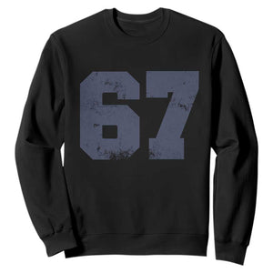 Number 67 Sweatshirt Numbered Uniform Sports Jersey Team 67th Birthday TS10 Black Print Your Wear