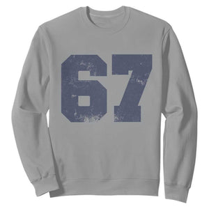 Number 67 Sweatshirt Numbered Uniform Sports Jersey Team 67th Birthday TS10 Sport Gray Print Your Wear