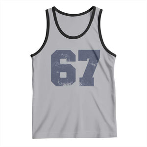 Number 67 Tank Top Numbered Uniform Sports Jersey Team 67th Birthday TS10 Athletic Heather Black Print Your Wear