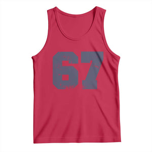 Number 67 Tank Top Numbered Uniform Sports Jersey Team 67th Birthday TS10 Red Print Your Wear