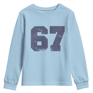 Number 67 Youth Sweatshirt Numbered Uniform Sports Jersey Team 67th Birthday TS10 Light Blue Print Your Wear