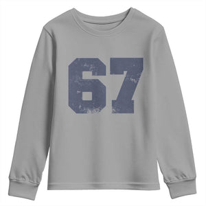 Number 67 Youth Sweatshirt Numbered Uniform Sports Jersey Team 67th Birthday TS10 Sport Gray Print Your Wear
