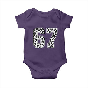 67 Jersey Number Baby Onesie Funny Six Seven Meme Y2k Leopard Number TS10 Purple Print Your Wear