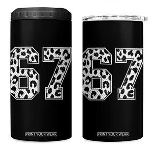 67 Jersey Number 4 in 1 Can Cooler Tumbler Funny Six Seven Meme Y2k Leopard Number TS10 One Size: 16 oz Black Print Your Wear