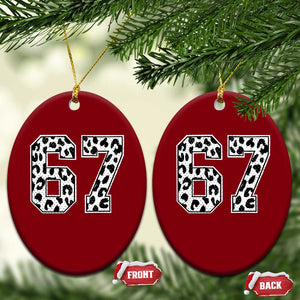 67 Jersey Number Ceramic Ornament Funny Six Seven Meme Y2k Leopard Number TS10 Print Your Wear