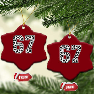 67 Jersey Number Ceramic Ornament Funny Six Seven Meme Y2k Leopard Number TS10 Print Your Wear