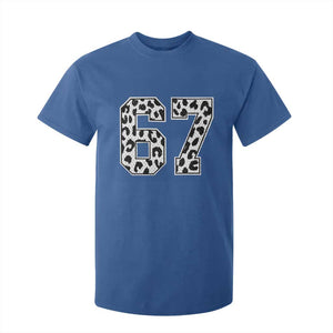 67 Jersey Number T Shirt For Kid Funny Six Seven Meme Y2k Leopard Number TS10 Royal Blue Print Your Wear