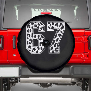67 Jersey Number Spare Tire Cover Funny Six Seven Meme Y2k Leopard Number TS10 Black Print Your Wear
