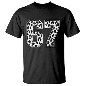 67 Jersey Number T Shirt Funny Six Seven Meme Y2k Leopard Number TS10 Black Print Your Wear