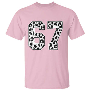 67 Jersey Number T Shirt Funny Six Seven Meme Y2k Leopard Number TS10 Light Pink Print Your Wear
