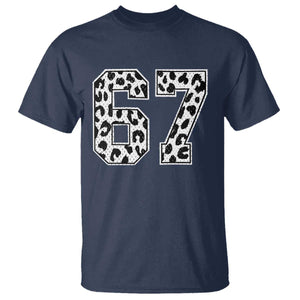 67 Jersey Number T Shirt Funny Six Seven Meme Y2k Leopard Number TS10 Navy Print Your Wear
