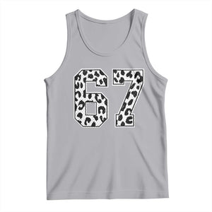 67 Jersey Number Tank Top Funny Six Seven Meme Y2k Leopard Number TS10 Athletic Heather Print Your Wear