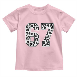 67 Jersey Number Toddler T Shirt Funny Six Seven Meme Y2k Leopard Number TS10 Light Pink Print Your Wear