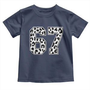 67 Jersey Number Toddler T Shirt Funny Six Seven Meme Y2k Leopard Number TS10 Navy Print Your Wear