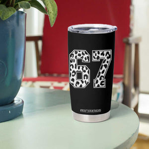 67 Jersey Number Tumbler Cup Funny Six Seven Meme Y2k Leopard Number TS10 Print Your Wear