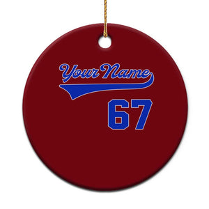 Personalized 67 Jersey Number Ceramic Ornament Custom Name Numbered Uniform Sports Team 67th Birthday TS10 1pc Red Print Your Wear