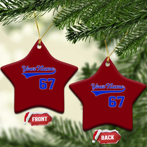 Personalized 67 Jersey Number Ceramic Ornament Custom Name Numbered Uniform Sports Team 67th Birthday TS10 Print Your Wear