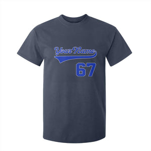 Personalized 67 Jersey Number T Shirt For Kid Custom Name Numbered Uniform Sports Team 67th Birthday TS10 Navy Print Your Wear