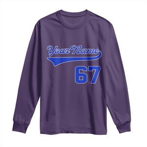 Personalized 67 Jersey Number Long Sleeve Shirt Custom Name Numbered Uniform Sports Team 67th Birthday TS10 Purple Print Your Wear