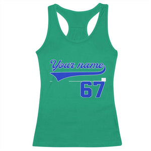 Personalized 67 Jersey Number Racerback Tank Top Custom Name Numbered Uniform Sports Team 67th Birthday TS10 Irish Green Print Your Wear