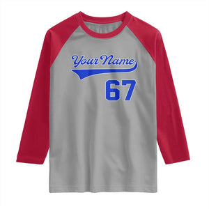 Personalized 67 Jersey Number Raglan Shirt Custom Name Numbered Uniform Sports Team 67th Birthday TS10 Sport Gray Red Print Your Wear