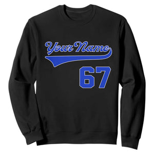 Personalized 67 Jersey Number Sweatshirt Custom Name Numbered Uniform Sports Team 67th Birthday TS10 Black Print Your Wear