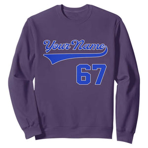 Personalized 67 Jersey Number Sweatshirt Custom Name Numbered Uniform Sports Team 67th Birthday TS10 Purple Print Your Wear
