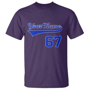 Personalized 67 Jersey Number T Shirt Custom Name Numbered Uniform Sports Team 67th Birthday TS10 Purple Print Your Wear